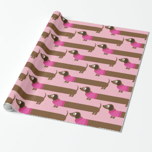 Papel De Presente Ilustração longa bonito do Dachshund