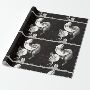 Papel De Presente Ilustração Noturna do Deus do Universo da Lua Cele