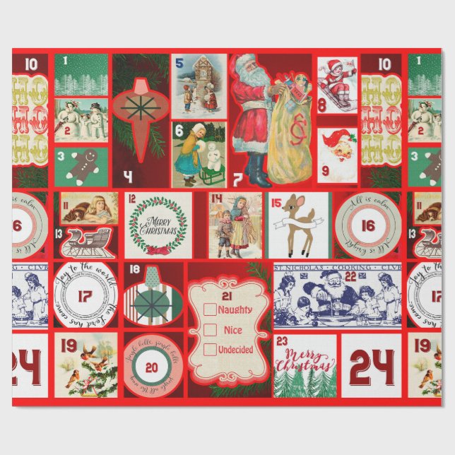 Papel De Presente Ilustração Quadrada do Bloco de Natal (Aberto)