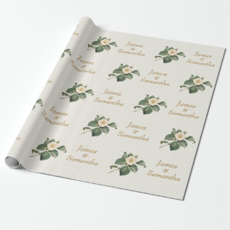 Papel De Presente Ilustração Simples do Floral Branco | Presente de 