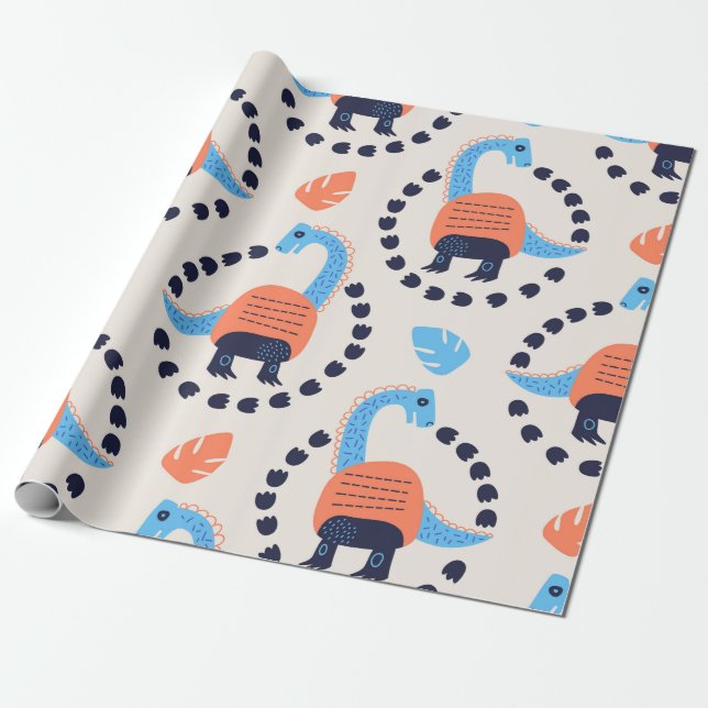 Papel De Presente Ilustração visual de padrão sem costura com um di (Desenrolado)