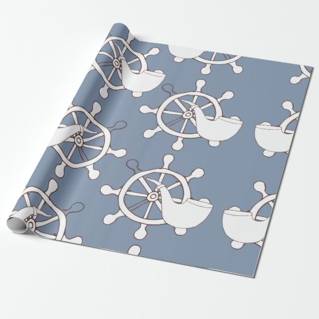 Papel De Presente Ilustração visual, roda e tu sem costura, de padrã (Desenrolado)