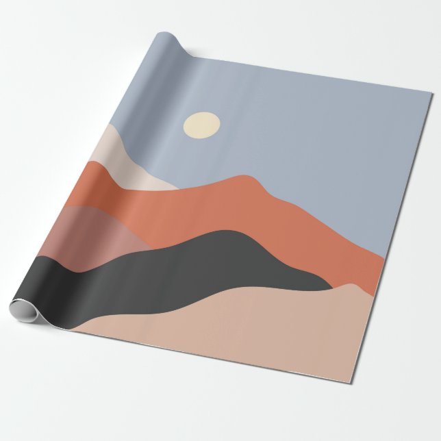 Papel De Presente Ilustrações de meio século paisagístico,lan minima (Desenrolado)