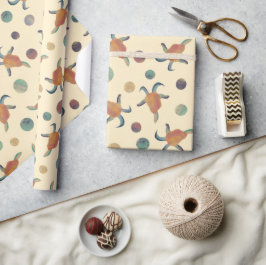 Papel De Presente Ilustrações e Bolinhas pintadas modernas de caprin