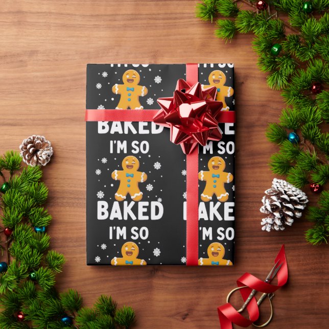 Papel De Presente I'm So Baked Gingerbread Man Christmas Cookie Bake (Presente de Natal)