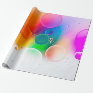 Papel De Presente Imagem artística colorida de queda de óleo na água