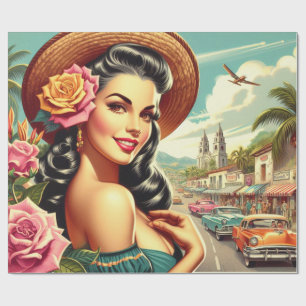 Papel De Presente Imagem da Mulher da Beauty Vintage