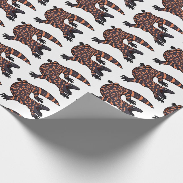 Papel De Presente Imagem de desenho animado de lagarto monstro de gi (Ponta)