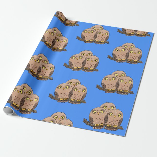 Papel De Presente Imagem de desenho animado de uma coruja de bebê bo (Desenrolado)