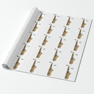 Papel De Presente Imagem de desenhos saxofônicos