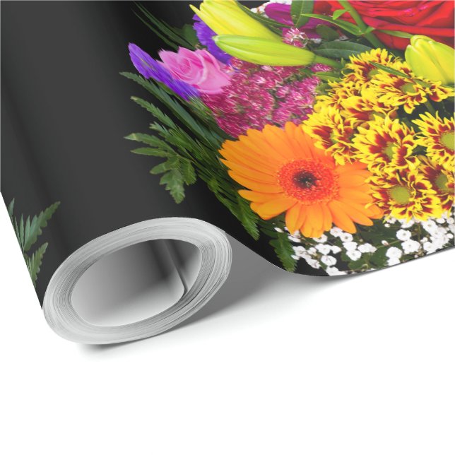 Papel De Presente Imagem de Flor Belos Fornecimentos de Artesanatos  (Ponta do rolo)