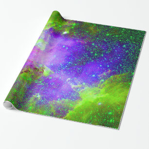 Papel De Presente imagem espacial da Nebulosa da Galáxia roxa e verd