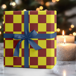 Papel De Presente Imagem Maroon e Amarelo Verificada
