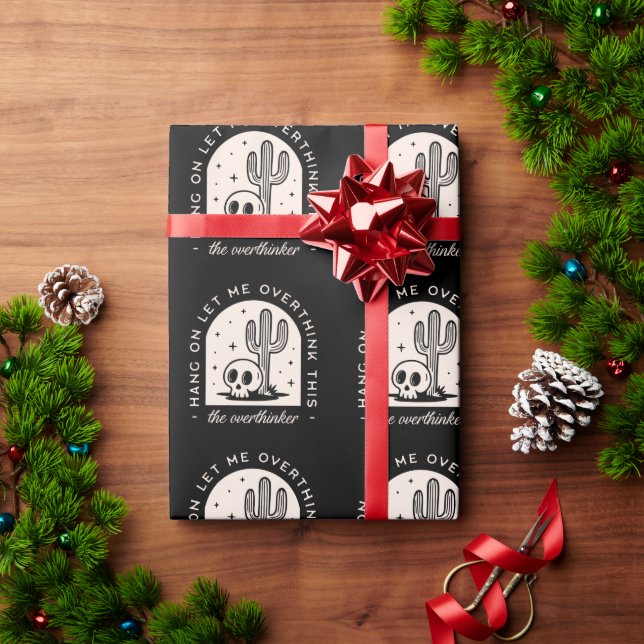 Papel De Presente Imaginário introvertido escuro humor escura preto  (Presente de Natal)