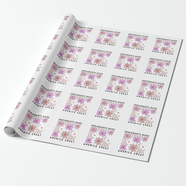 Papel De Presente Imigrantes fazem dos Estados Unidos Excelente Flor (Desenrolado)