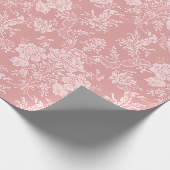 Papel De Presente Imobilizante Romântico Chic Floral Damask-Pastel R (Ponta)