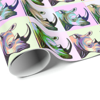 Papel De Presente Impacto do pop art dos Rhinos