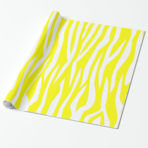 Papel De Presente Impressão amarelo da zebra