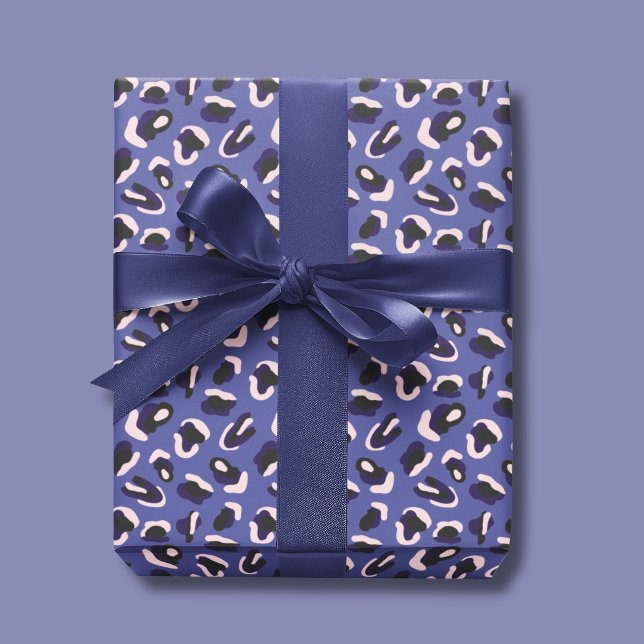 Papel De Presente Impressão Animal Abstrata Roxa (Purple animal print wrapping paper sheets)