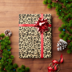 Papel De Presente Impressão animal do leopardo à moda