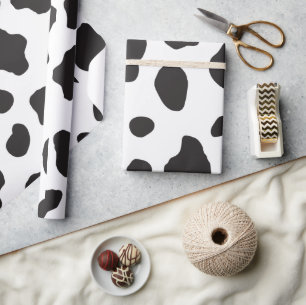 Papel De Presente Impressão Animal, Padrão De Vaca, Pontos De Vaca