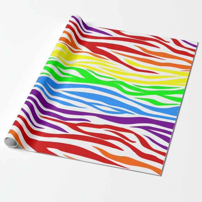 Papel De Presente Impressão animal seamless Tiger Rainbow (Desenrolado)