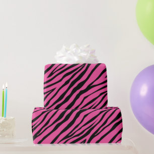 Papel De Presente Impressão Animal Zebra Rosa