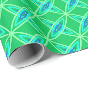 Papel De Presente Impressão Atômica Moderno de Meados do Século - Ve