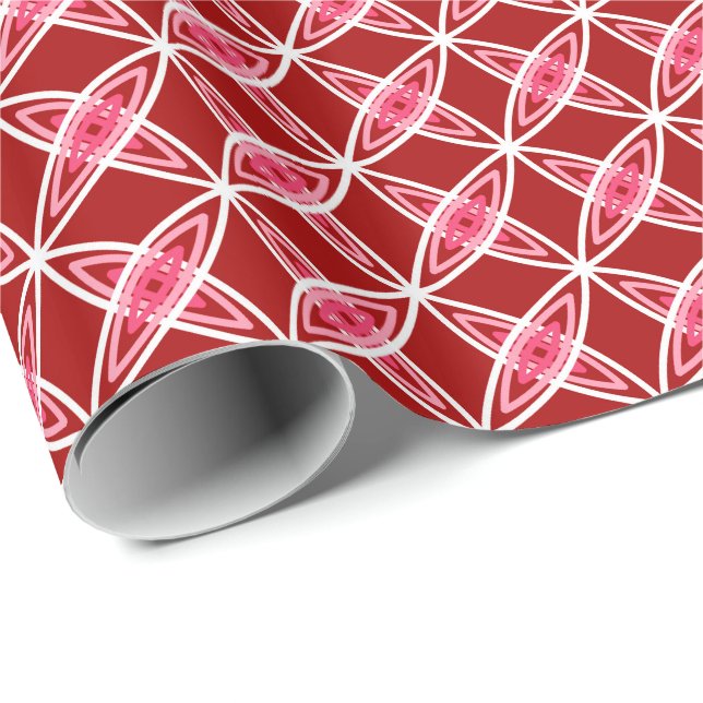 Papel De Presente Impressão atômico moderno do meio século - (Ponta do rolo)