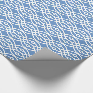 Papel De Presente Impressão, azul-céu e branco do quimono