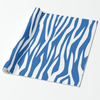 Papel De Presente Impressão azul da zebra da sarja de Nimes
