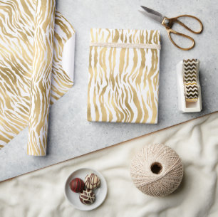 Papel De Presente IMPRESSÃO BRANCA Dourada DE ANIVERSÁRIO DE CASAMEN