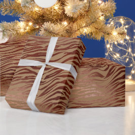 Papel De Presente Impressão Chic Brown Cream Zebra