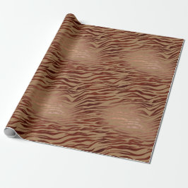 Papel De Presente Impressão Chic Brown Cream Zebra