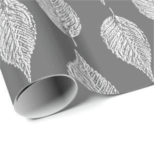 Papel De Presente Impressão, cinzas/cinza e branco do giz da folha