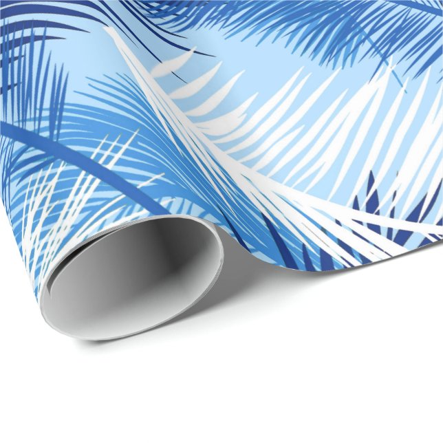 Papel De Presente Impressão, cobalto, branco e azul-céu em folha de (Ponta do rolo)