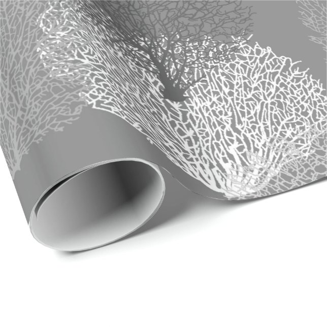 Papel De Presente Impressão coral do fã, máscaras das cinzas de (Ponta do rolo)