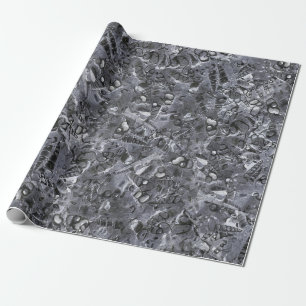 Papel De Presente Impressão da vida marinha geológica