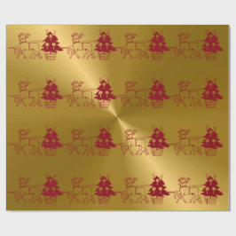 Papel De Presente Impressão das Rebeldes de Natal e Árvores