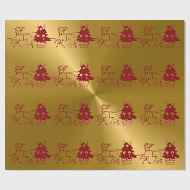 Papel De Presente Impressão das Rebeldes de Natal e Árvores (Aberto)