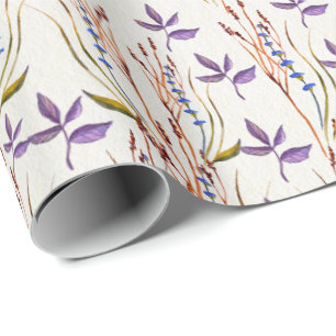 Papel De Presente Impressão de aquarela de flor silvestre