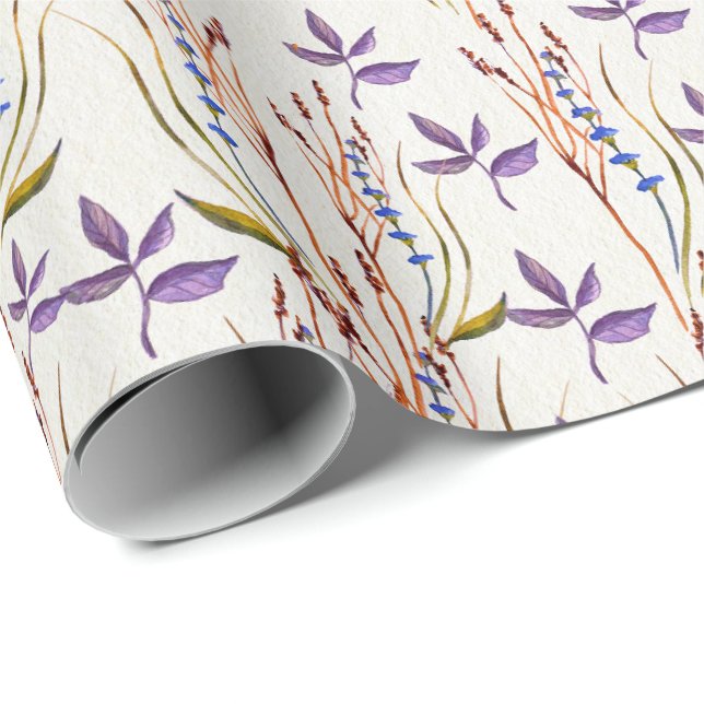 Papel De Presente Impressão de aquarela de flor silvestre (Ponta do rolo)