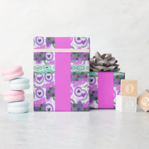 Papel De Presente Impressão de Arte com Motivo de Coração de Amor Ad