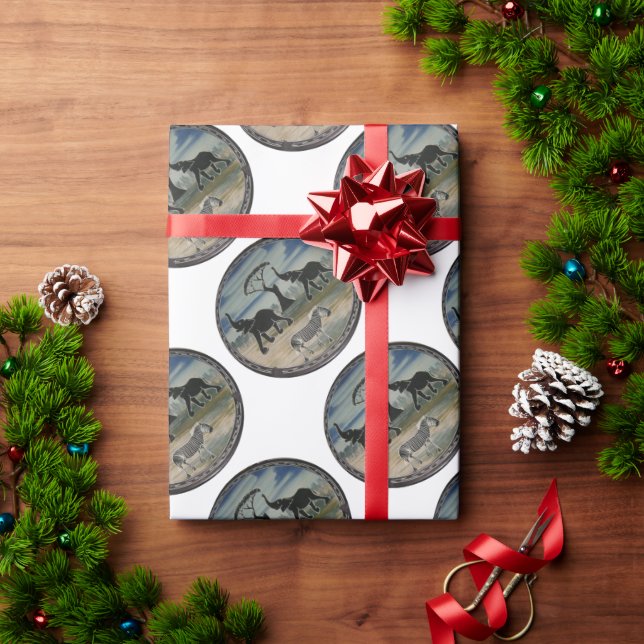 Papel De Presente Impressão de Arte de Elefante Africano (Presente de Natal)