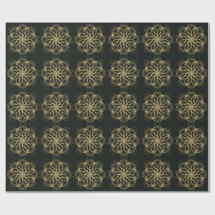 Papel De Presente Impressão de Arte de Mandala Geométrica Dourada –