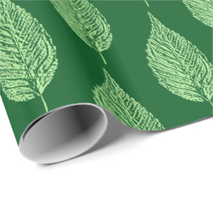 Papel De Presente Impressão de Beech Leaf Chalk, Deep Emerald Green