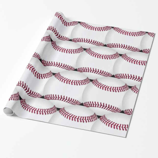Papel De Presente Impressão de beisebol (Desenrolado)