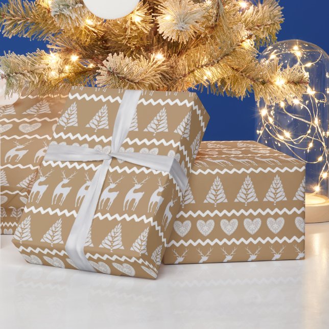 Papel De Presente Impressão de Bloco Escandinavo Natal (Feriados)