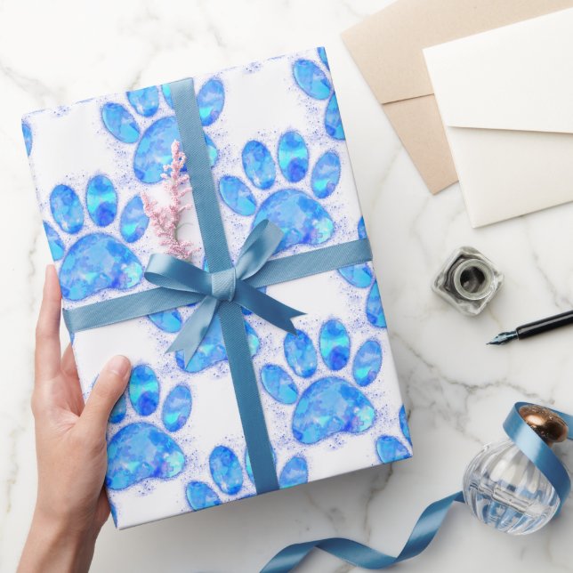 Papel De Presente Impressão de Cachorro Azul (Presentear)