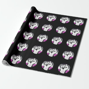 Papel De Presente Impressão de Círculo de Punho do Orgulho Assexua